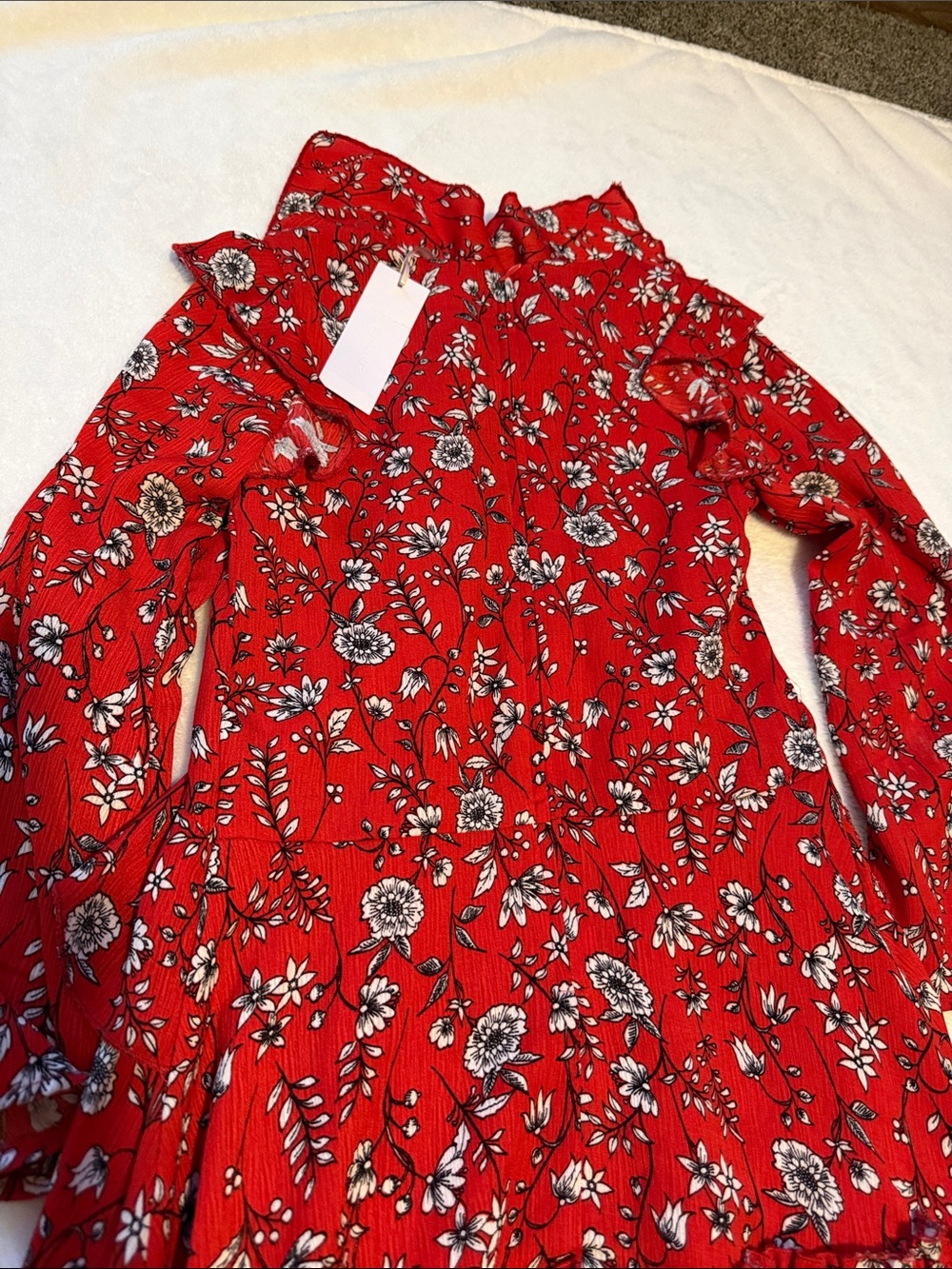 BCBGirls Red Floral Ruffle Dress - Picture 7 of 7